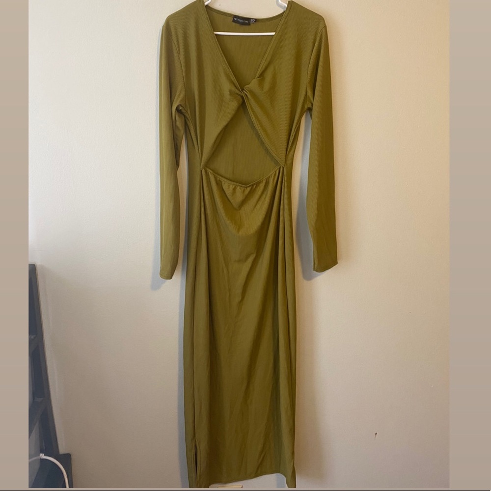 PLT rib twist maxi dress